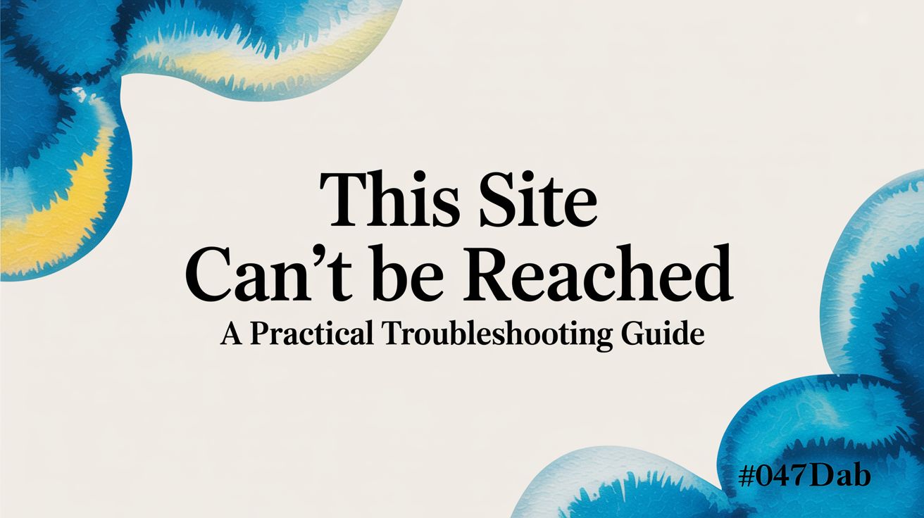 this site cant be reached troubleshooting guide