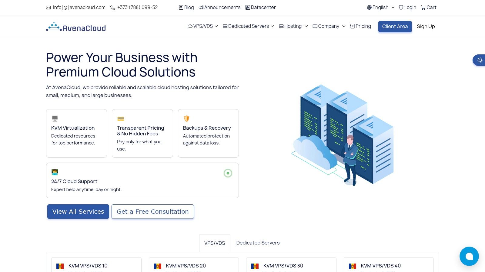 Screenshot from https://avenacloud.com